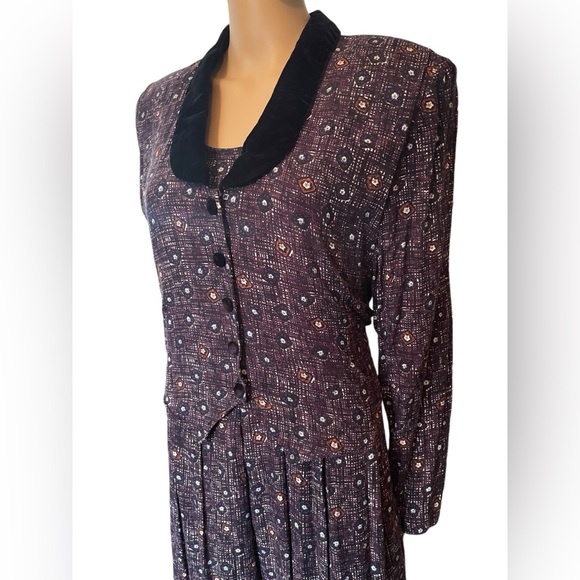 Expressions by Kim Rogers Vintage 80s Witchy Goth Dark Cottagecore Vest Dress - Picture 2 of 6